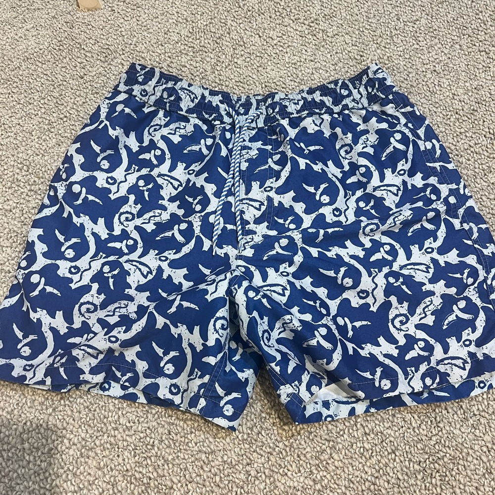 Tommy Bahama Blue and White Swim Trunks